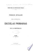 Programa detallado para la enseñanza en las escuelas primarias de la República