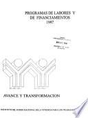 Programas de labores y de financiamientos