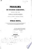 Programma de un buen Gobierno, etc