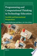 Programming and Computational Thinking in Technology Education