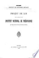 Projet de loi sur la création d'un Institut national de prévoyance