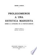 Prolegomenos a una estética marxista