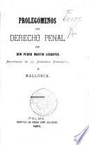 Prolegómenos de derecho penal
