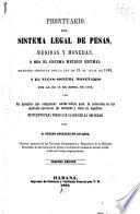 Prontuario del sistema legal de pesas, medidas y monedas