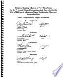 Proposed Leasing of Lands at Fort Bliss, Texas for the Proposed Siting, Construction, and Operation by the City of El Paso of a Brackish Water Desalination Plant and Support Facilities