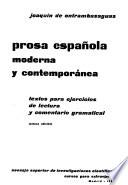 Prosa española moderna y contemporánea