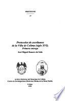 Protocolos de escribanos de la Villa de Colima (siglo XVI)