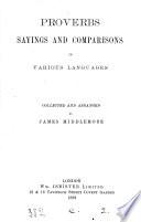 Proverbs, Sayings and Comparisons in Various Languages