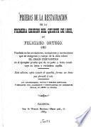Pruebas de la restauración de la primera edición del Quijote de 1605 por Feliciano Ortego