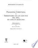 Psalmodia christiana y sermonario de los sanctos del año, en lengua mexicana