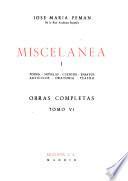 pte. 1.; to. 7 pte. 2. Miscelanea: Poesía, novelas, cuentos, ensayos, articulos, oratoria, teatro
