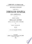 pte. 4. Bellas Artes : pintura, escultura, música y grabados