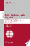 Public-Key Cryptography – PKC 2025