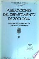 Publicaciones del Departamento de Zoología