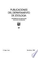 Publicaciones del Departamento de Zoología, Universidad de Barcelona, Facultad de Biología