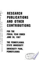 Publications and Research and Other Contributions