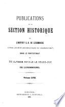 Publications de la Section historique de l'Institute G.-D. de Luxembourg