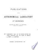 Publications of the Astronomical Laboratory at Groningen