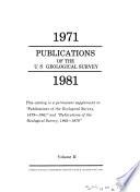 Publications of the U.S. Geological Survey, 1971-1981