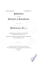 Publications of the University of Pennsylvania