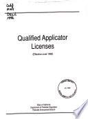 Qualified Applicator License
