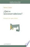 Qué es neoconservadurismo?