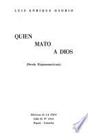 Quién mató a Dios