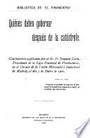 Quiénes deben gobernar después de la catástrofe