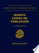 Quinto Censo de Población. 15 de mayo de 1930. Estado de Jalisco