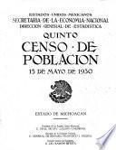 Quinto censo de población, 15 de mayo de 1930 ...