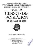 Quinto Censo de Población. 15 de mayo de 1930. Resumen general