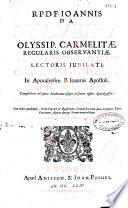 R. P. D. F. Joannis da Sylveira... commentariorum in Apocalypsim B. Joannis Apostoli tomus secundus... Editio tertia... [Fr. Roterici a Sulva Carmen]