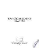 Rafael Altamira, 1866-1951