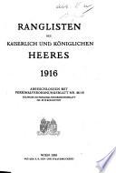 Ranglisten des kaiserlich und königlichen Heeres 1916