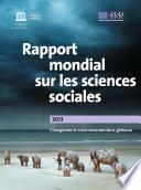 Rapport mondial sur les sciences sociales, 2013