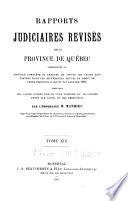 Rapports judiciaires revisés de la Province de Québec ...