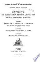 Rapports sur l'application des lois réglementani le travail