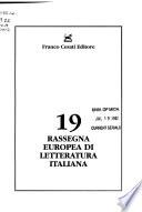 Rassegna europea di letteratura italiana