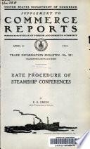 Rate Procedure of Steamship Conferences
