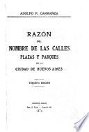 Razón del nombre de las calles