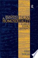 Reading and Writing Italian Homosexuality