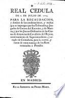 Real cedula de 8. de Julio de 1774. Para la recaudacion, y destino de las condenaciones, y multas que se impongan por los Tribunales, y Juzgados de Guerra del Exercito, y de Marina, y por los Jueces Ordinarios en las Causas de denuncias de Cavalleria del Reyno; nombramiento de Superintendente; y arreglo de Contaduria, para la cuenta, y razon de estos ramos, y de los Reos rematados à Presidio
