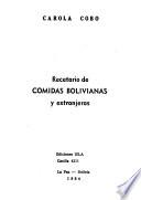 Recetario de comidas bolivianas y extranjeras