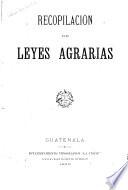 Recopilación de leyes agrarias