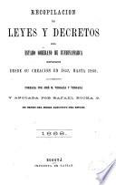 Recopilacion de leyes i decretos del estado soberano de Cundinamarca