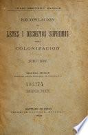 Recopilacion de leyes i decretos supremos sobre colonizacion