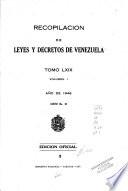 Recopilacion de leyes y decretos de Venezuela