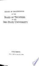 Record of Proceedings of the Board of Trustees of the Ohio State University