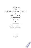 Records of the Congregational Church in Canterbury, Connecticut, 1711-1844