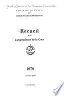 Recueil de la jurisprudence de la Cour